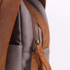 Outdoor Travel Camping Leather Canvas Laptop Backpack for Men