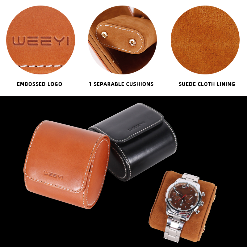  Luxury Genuine Leather Watch Case Single Watch Box for Men and Women