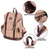 Professional Men Vintage 15.6 Inch Laptop Canvas Leather Casual Sports Backpack 