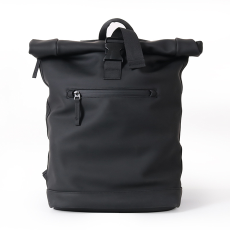 Black Roll Top Laptop Trave Backpack Waterproof