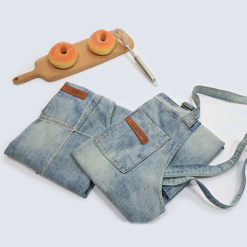 CHANGRONG Custom Washed Denim Chef Baking Apron 