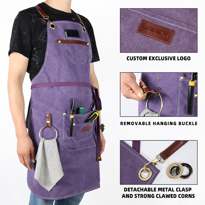 CHANGRONG Custom purple MultiFunctional Work Apron 