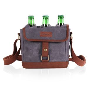 CHANGRONG Custom Adult Waxed Canvas Bottle Beer Tote 