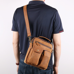  Genuine Leather Shoulder Messenger Bag For Travel Office