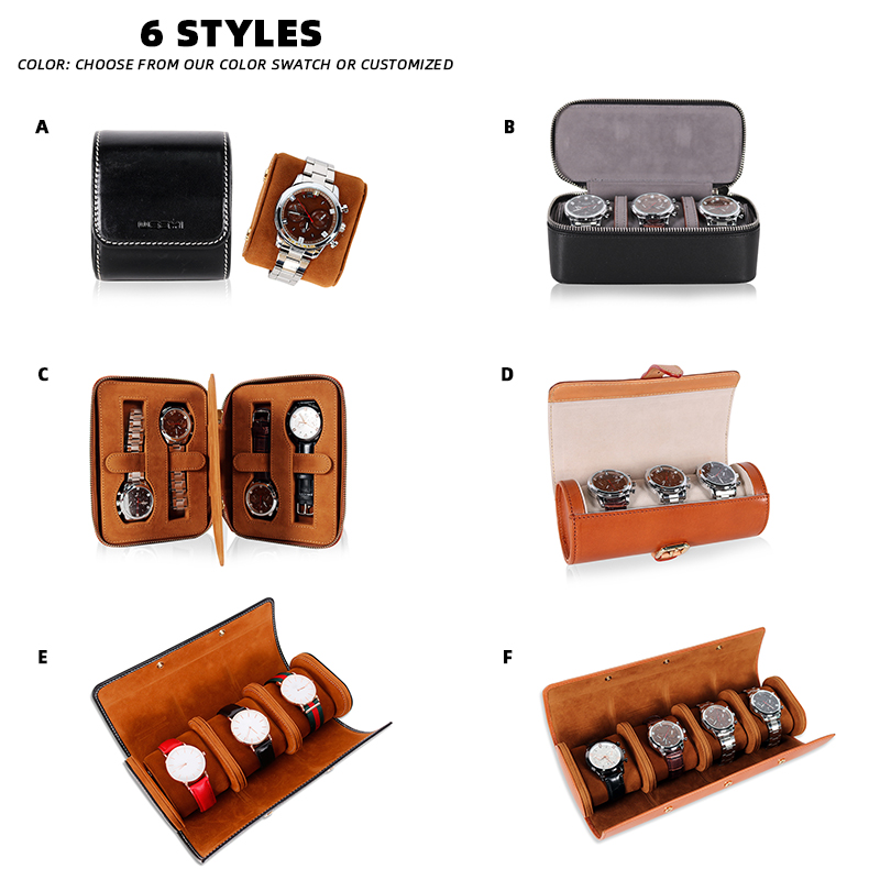  Luxury Genuine Leather Watch Case Single Watch Box for Men and Women