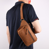  Running Travel Leather Sling Waist Bag Men