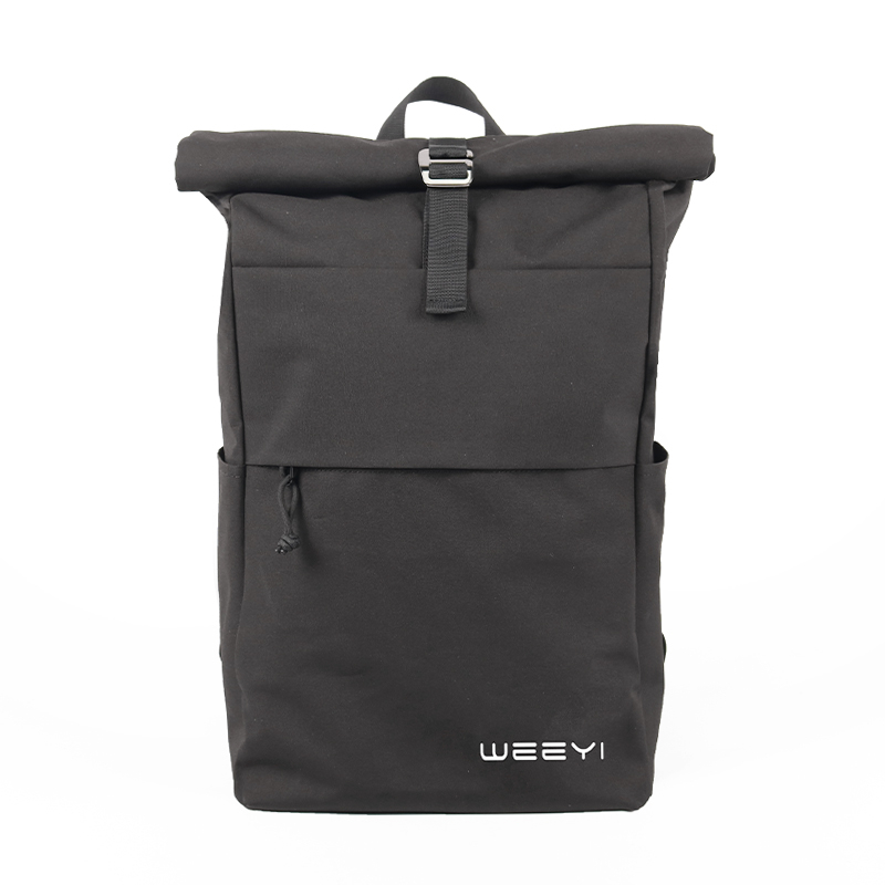 Black Travel Top Roll Backpack 