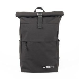 Black Travel Top Roll Backpack 