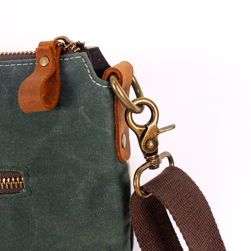  Waxed Canvas Crossbody Messenger Bag Custom Logo 