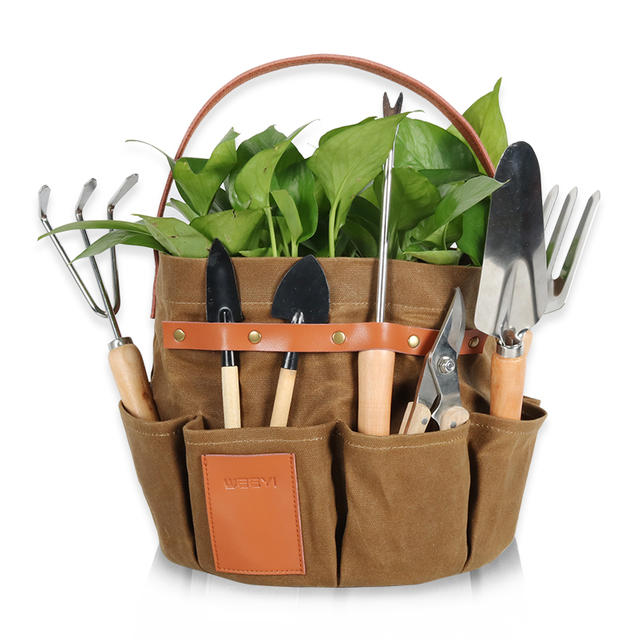 Waxed Canvas Garden Tools Bucket Bags