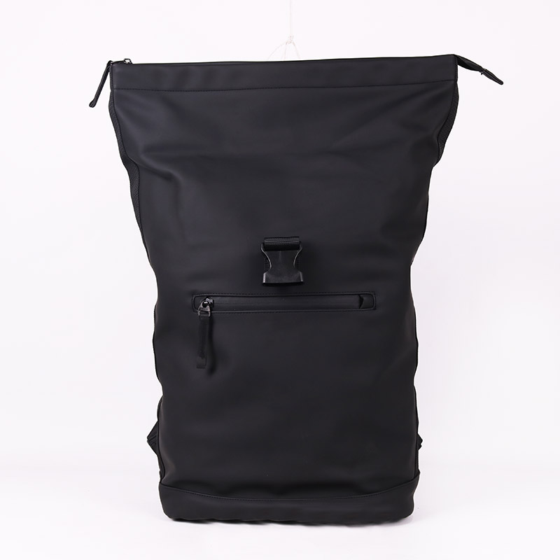 Black Roll Top Laptop Trave Backpack Waterproof