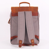 Outdoor Travel Camping Leather Canvas Laptop Backpack for Men