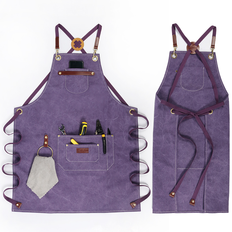 CHANGRONG Custom purple MultiFunctional Work Apron 