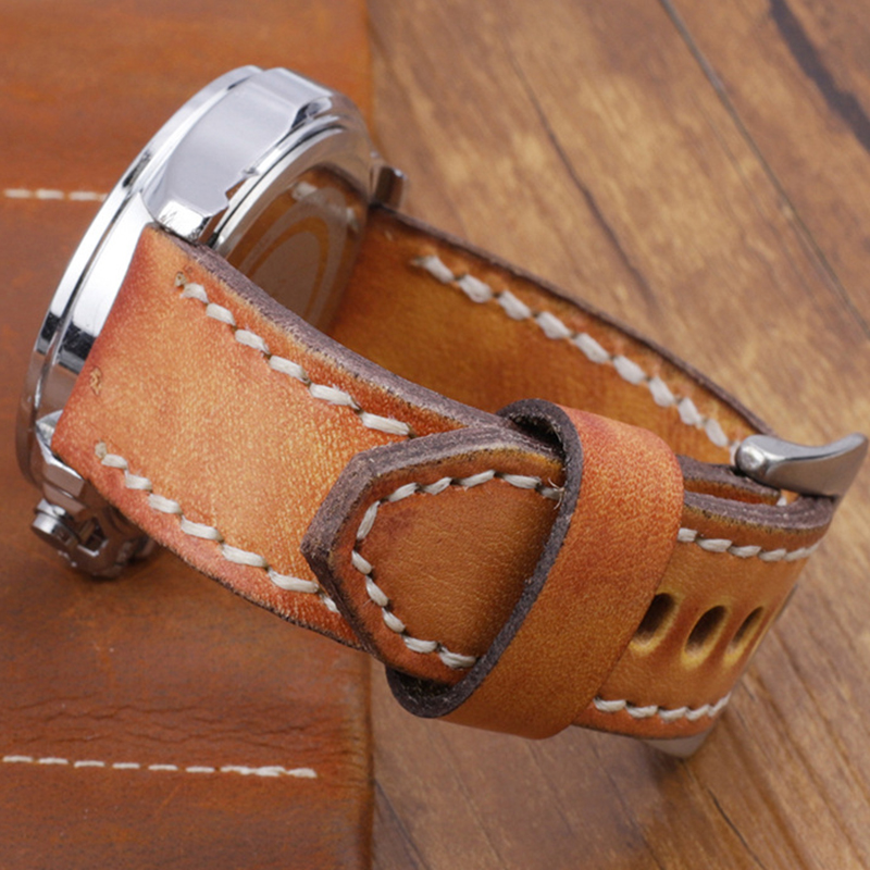 CHANGRONG Custom Brown Genuine Leather Watch Band Strap