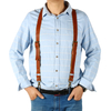  Wedding Party Brown Leather Suspenders