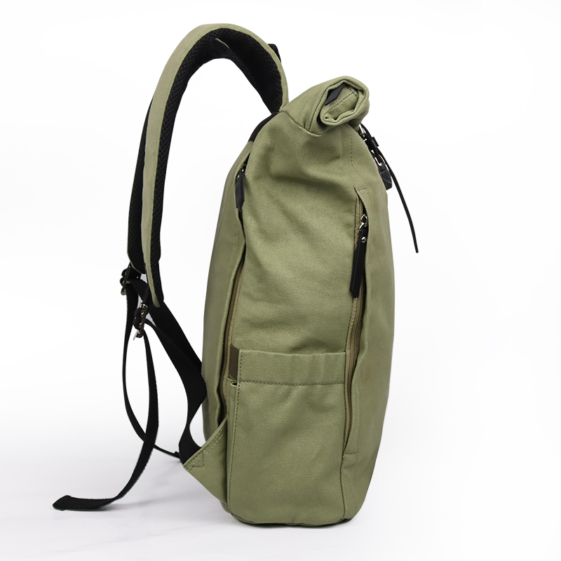 Recycled Rpet Canvas Roll Top Backpack