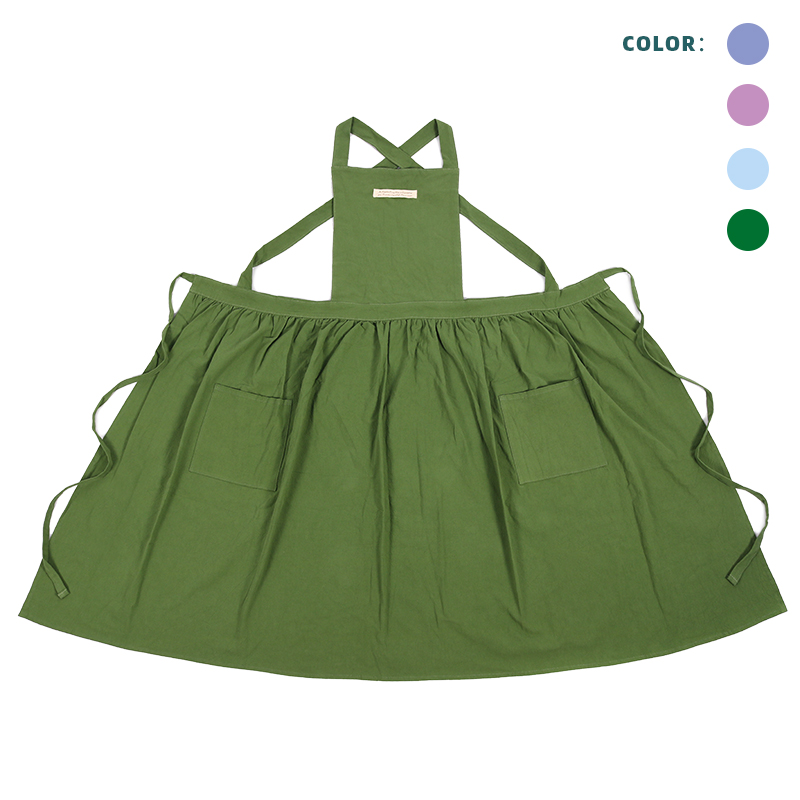 CHANGRONG Custom Japanese Style Green Linen Apron 