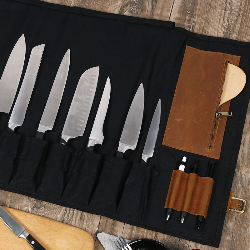 CHANGRONG Custom Waterproof Waxed Canvas Kitchen Knife Bag