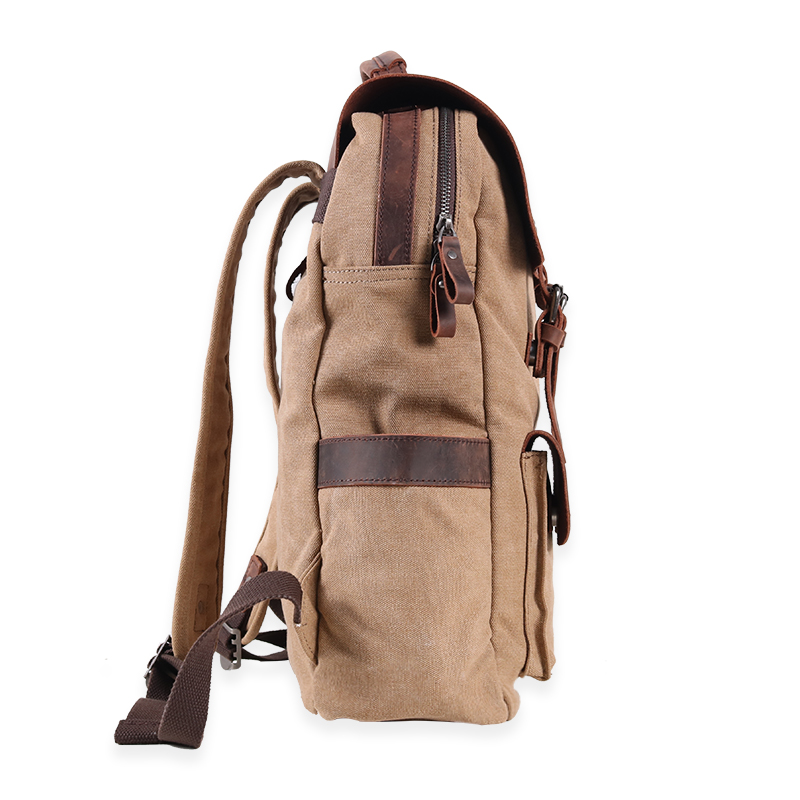  Waxed Canvas Shoulder Rucksack Backpack for Travel School