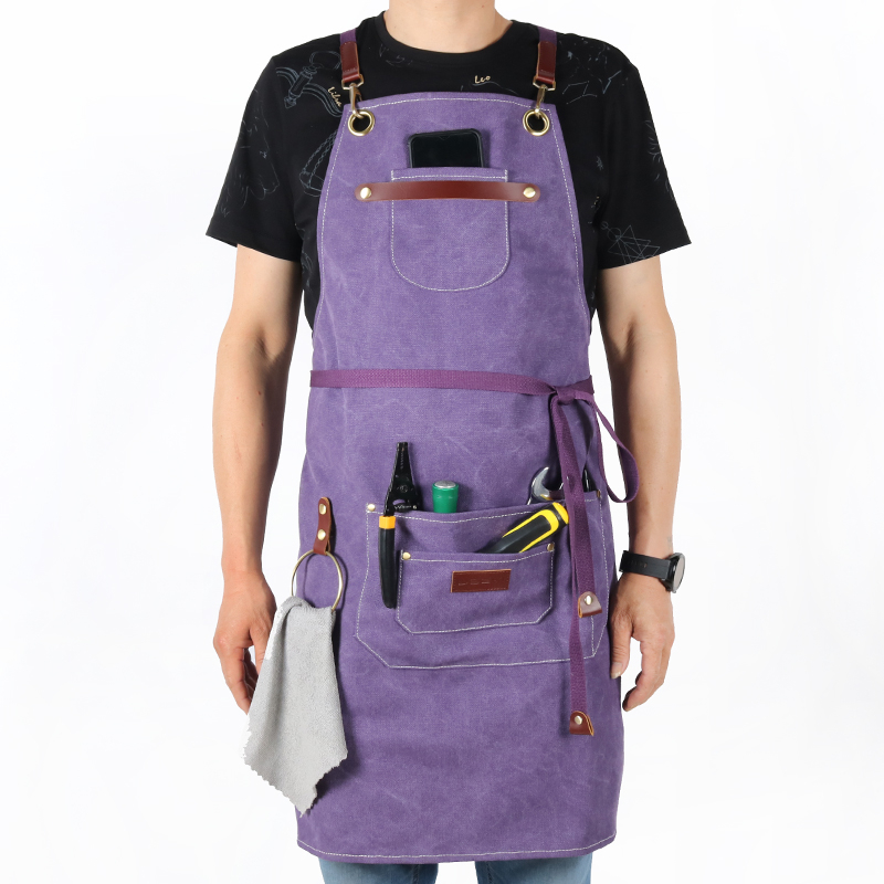 CHANGRONG Custom purple MultiFunctional Work Apron 