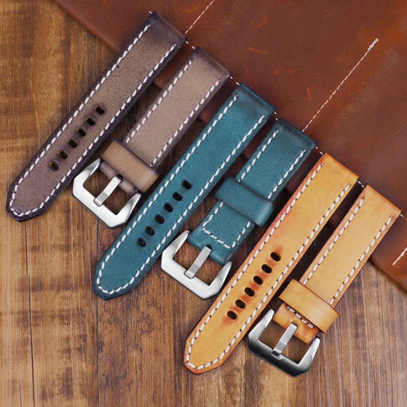 CHANGRONG Custom Brown Genuine Leather Watch Band Strap