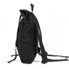 Black Vintage Recycled Rpet Laptop Top Roll Backpack 