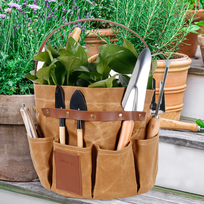 Waxed Canvas Garden Tools Bucket Bags