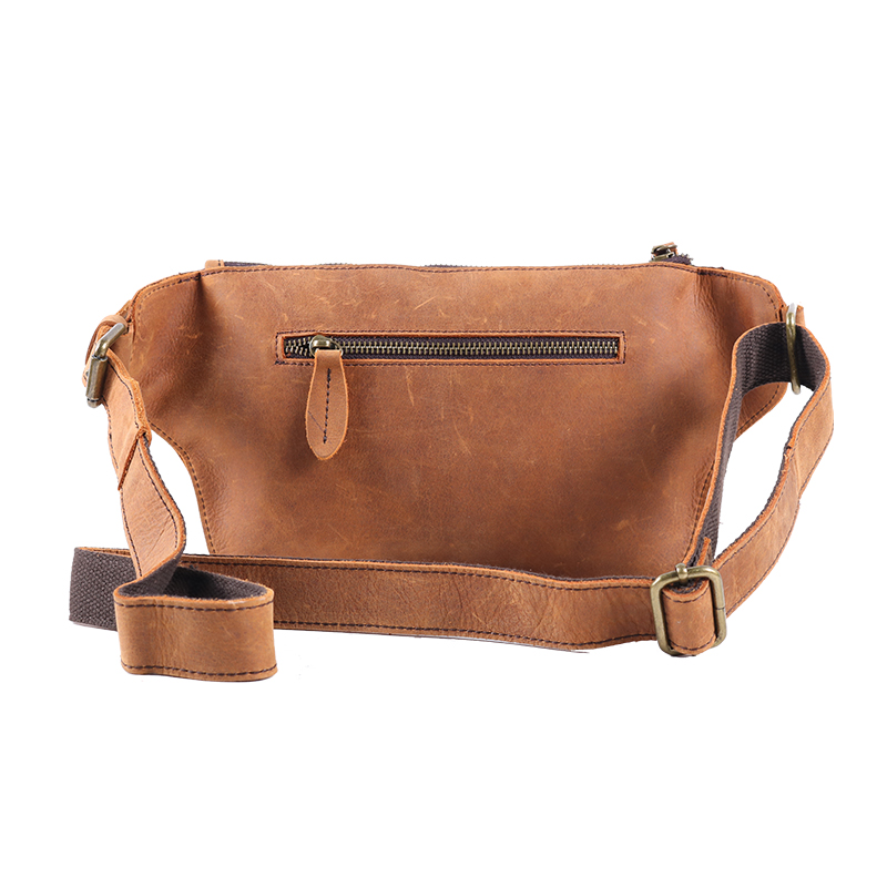  Running Travel Leather Sling Waist Bag Men