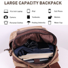  Waxed Canvas Shoulder Rucksack Backpack for Travel School